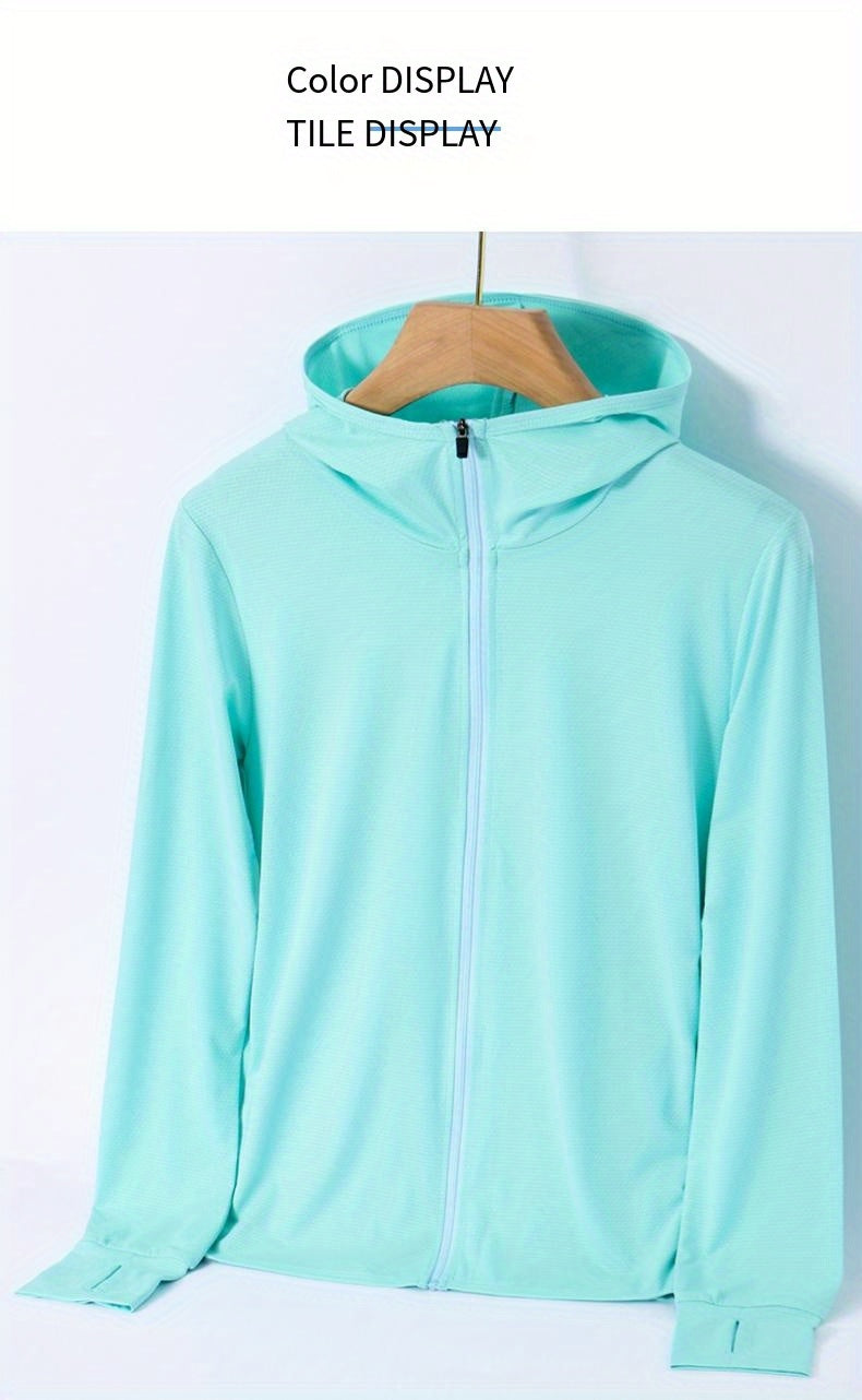 Summer Thin Ice Silk Anti-Ultraviolet Women'S Sun Protection Swimsuit Jacket Front Zipper Fishing Suit Couple Sun Protection Suit Women'S Jacket