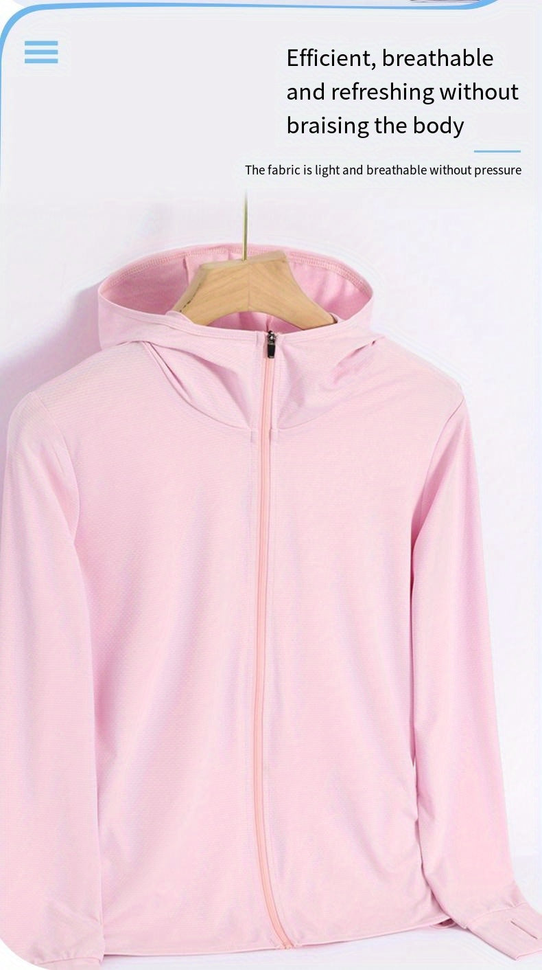 Summer Thin Ice Silk Anti-Ultraviolet Women'S Sun Protection Swimsuit Jacket Front Zipper Fishing Suit Couple Sun Protection Suit Women'S Jacket