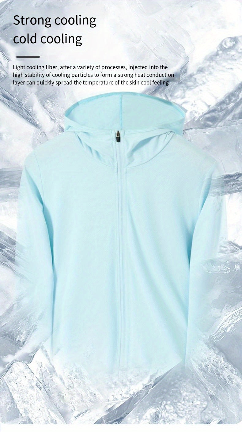 Summer Thin Ice Silk Anti-Ultraviolet Women'S Sun Protection Swimsuit Jacket Front Zipper Fishing Suit Couple Sun Protection Suit Women'S Jacket
