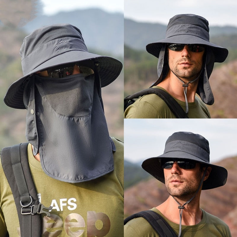 Unisex Fisherman Hat Sun Hat Summer Outdoor Quick Dry Sun Hat Fishing Breathable Sun Hat