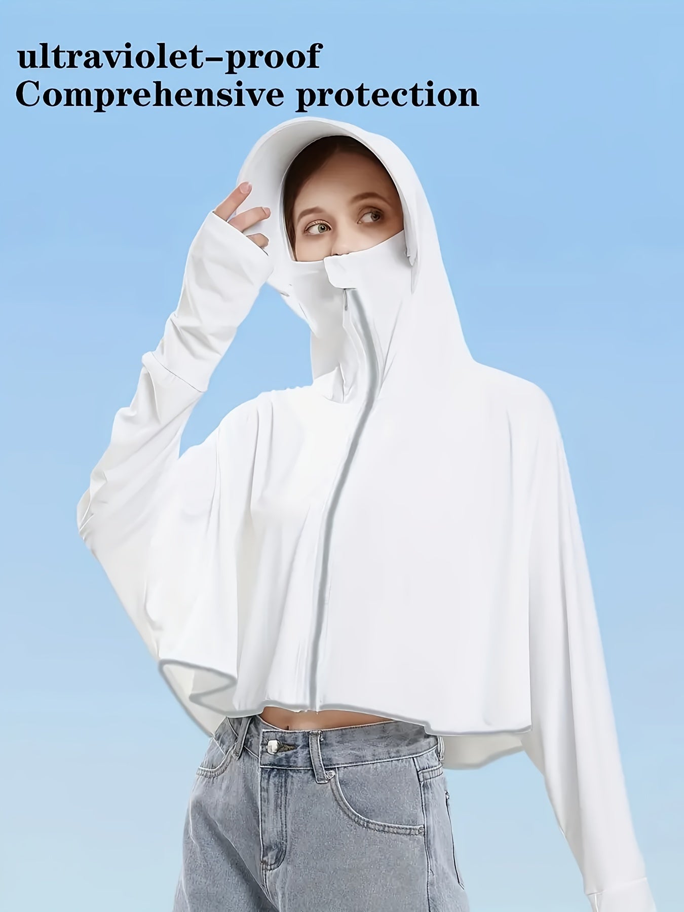 Womens Spring Summer UV Block Ice Silk Sun Protection Jacket with Hood