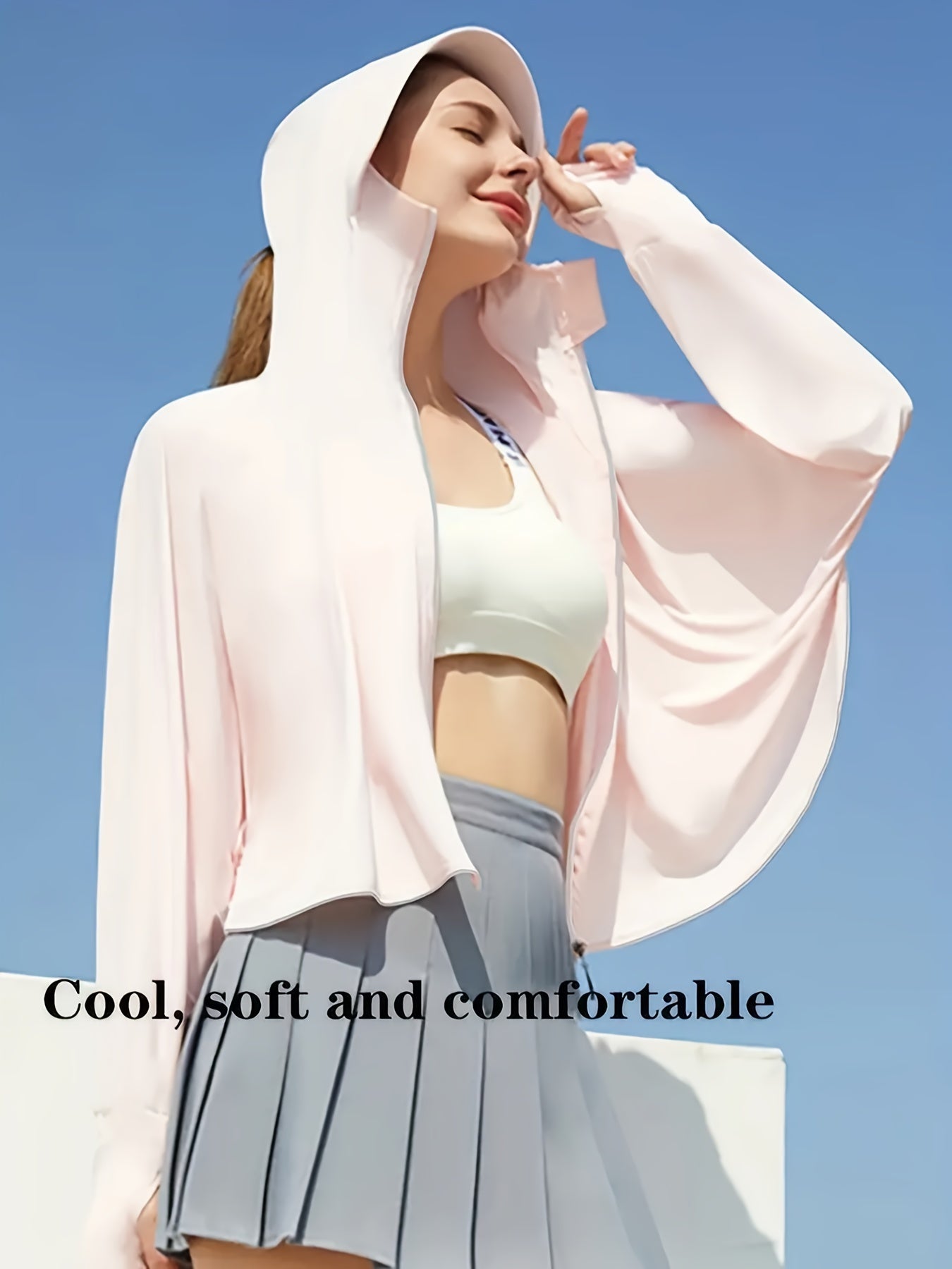 Womens Spring Summer UV Block Ice Silk Sun Protection Jacket with Hood